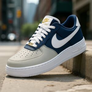 Gray Blue White Custom Air Force 1 – SHECUSTOMIZE